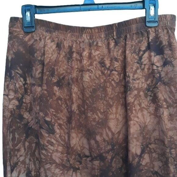 Vtg 90's Carole Little Skirt Rustic Country Wrap Burnt Tie-dye Rust Brown Sz 6 - Picture 7 of 7